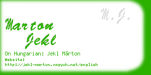 marton jekl business card
